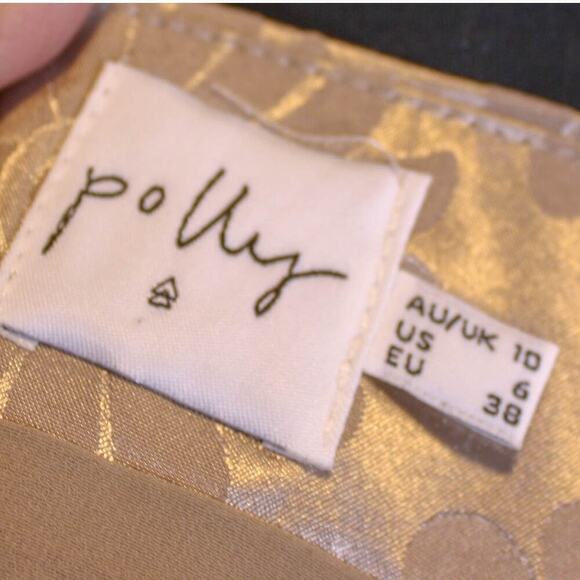 Polly Mini Skirt Metallic Daisy Floral Flower Power Y2K 90s Size 6 - Picture 4 of 4